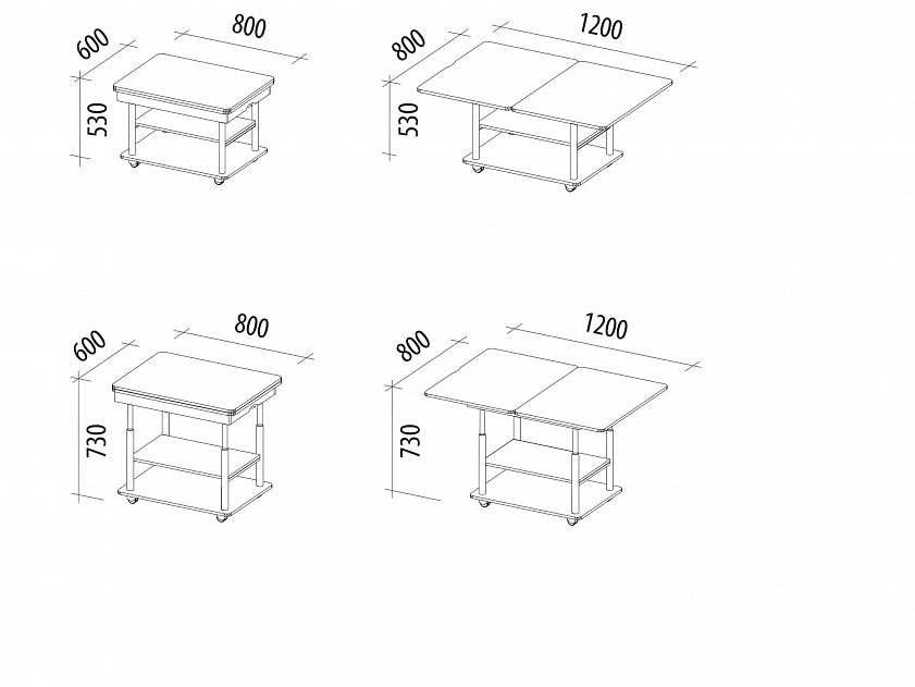 Журнальный стол-трансформер Агат 22.2 Венге Журнальный стол-трансформер Агат 22.2 Венге