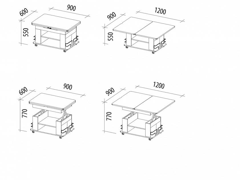 Агат-23 Венге Стол журнальный 600(900)х900(1200)х550(770) Агат-23 Венге Стол журнальный 600(900)х900(1200)х550(770)