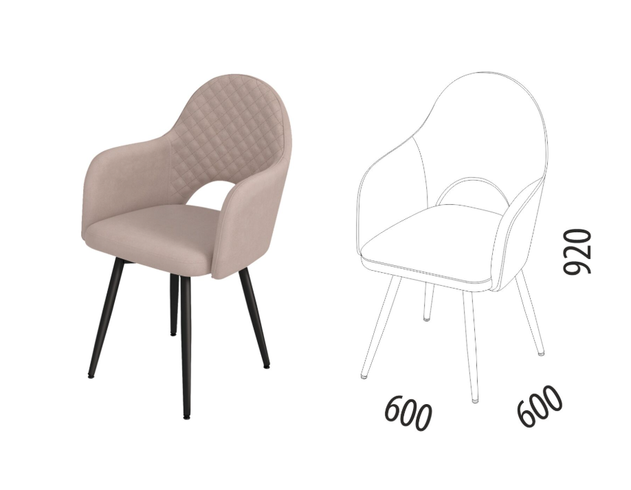 Стул-кресло Велюр Леон 