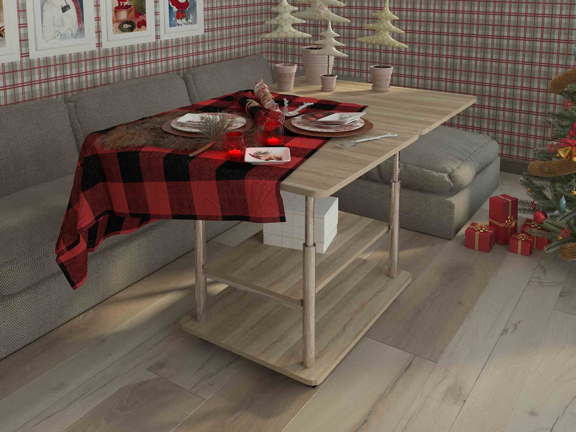 Журнальный стол-трансформер Агат 22.2 Сонома Журнальный стол-трансформер Агат 22.2 Сонома