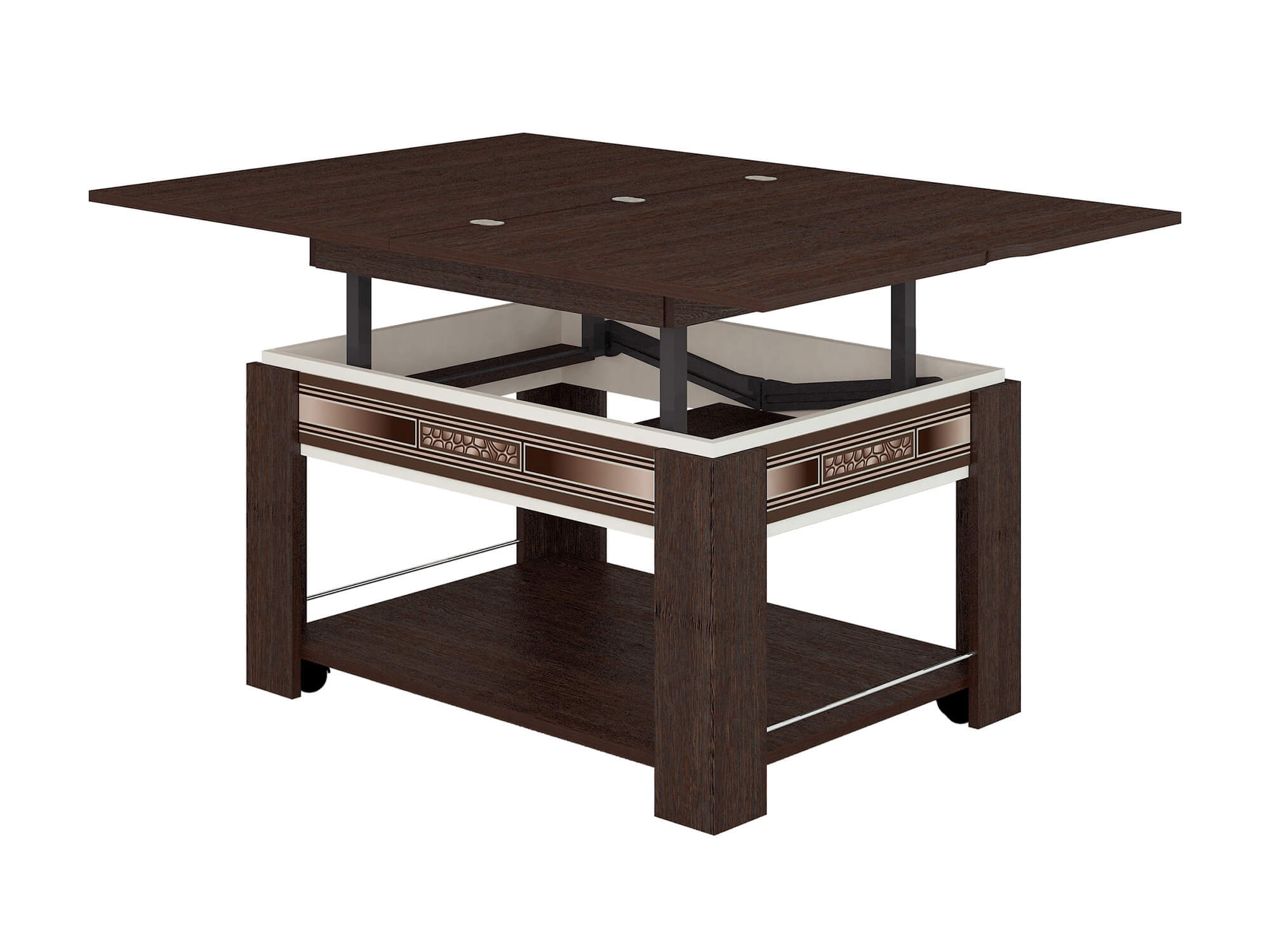 Журнальный стол-трансформер Агат 24.10 Венге-Синга крем Журнальный стол-трансформер Агат 24.10 Венге-Синга крем