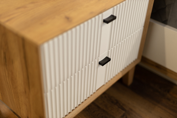 Бари Тумба прикроватная (Дуб Золотой/Белый)