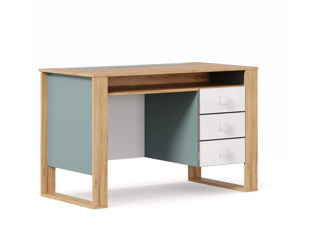 Агата Стол (Дуб Золотой/Белый/Сумеречный голубой)