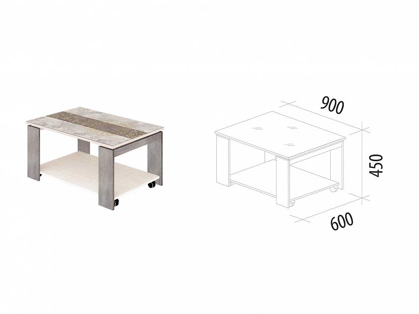 Агат-33.10 Кена/Фреска Невада Стол журнальный 900х600х450 Агат-33.10 Кена/Фреска Невада Стол журнальный 900х600х450