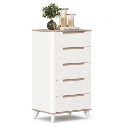 Стефания Комод высокий (Дуб Маувелла PR/Белый) Стефания Комод высокий (Дуб Маувелла PR/Белый)