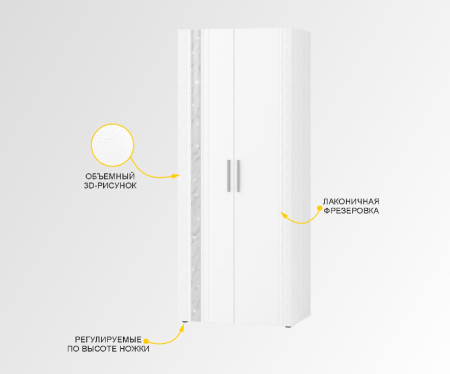 Шкаф для одежды с полками и штангой (лев/прав) Николь 901.43