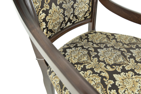 Стул из массива с подлокотниками Катарина МС с мягкой спинкой и сиденьем 