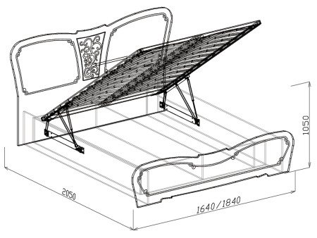 Кровать №1 подьемная 1.4( Тиффани )