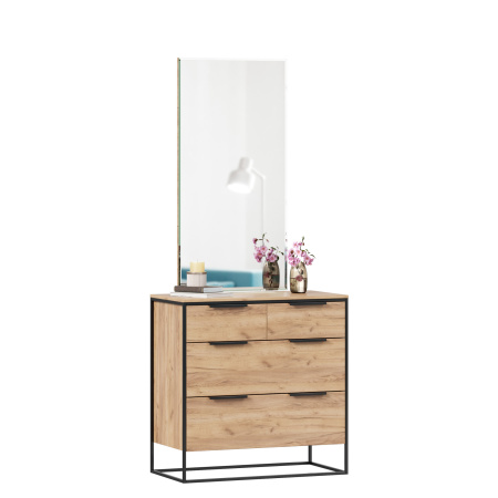 Норд Комод 890 с 4 ящиками с зеркалом (Дуб Золотой)