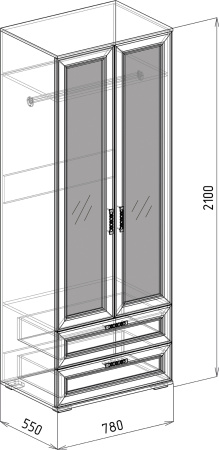 №24 Шкаф 2х с ящиками 550