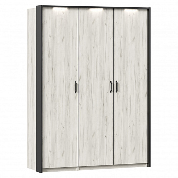 Техно Шкаф трехстворчатый с паспарту (Дуб Крафт белый) Техно Шкаф трехстворчатый с паспарту (Дуб Крафт белый)