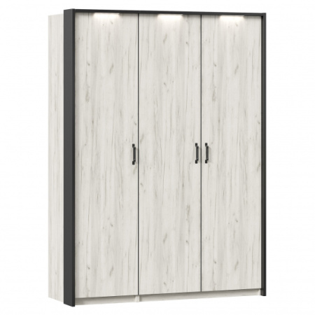 Техно Шкаф трехстворчатый с паспарту (Дуб Крафт белый)