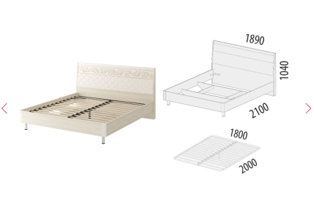 Кровать с ортопедическим основанием Тиффани 93 301