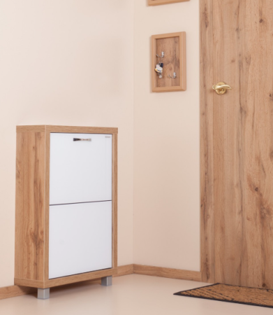 Шкаф 2-х секционный Люкс стекло белое