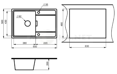 Кухонная мойка GRANFEST GF-ZL51