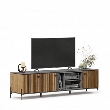 Элиот Тумба ТВ 1800 (Оникс Серый/Орех фактурный) Элиот Тумба ТВ 1800 (Оникс Серый/Орех фактурный)