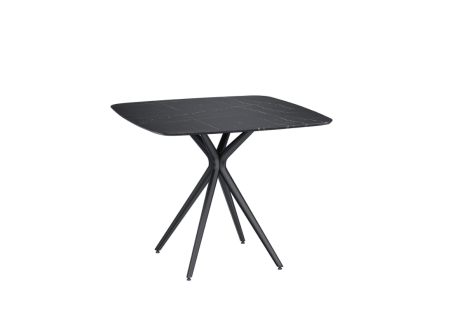 Стол обеденный 950*950 (Мрамор чёрный М04)