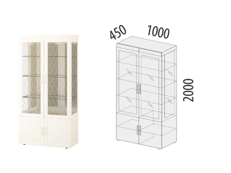 Шкаф-витрина (сервант) двухдверный  600.10
