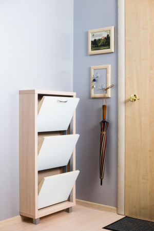 Обувница Люкс стекло белое Шкафы 3-х секционные