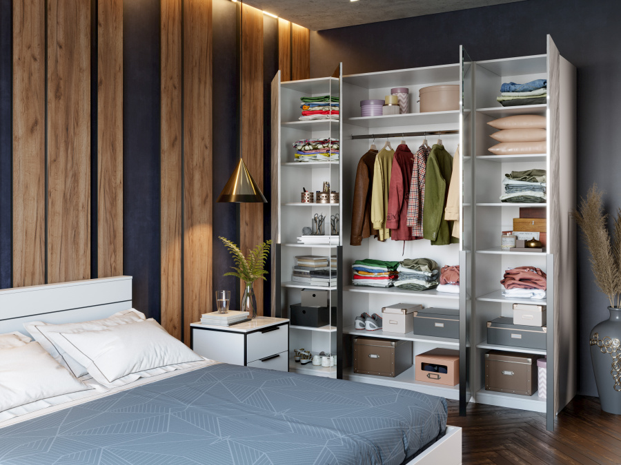 Коллекция Спальня Норд(Белый/Статуарио)