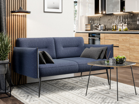 Диван Эрланд двухместный (Синий/Стальной, ткань RICO FLEX 101/9292)
