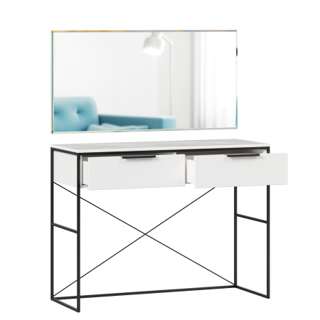 Норд Стол туалетный с зеркалом (Белый/Статуарио)