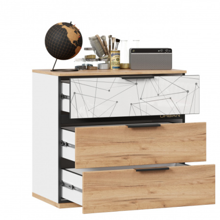 Урбан Комод (Дуб Золотой/Белый, исполнение 2) Урбан Комод (Дуб Золотой/Белый, исполнение 2)