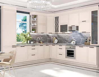 Кухонный гарнитур угловой с витриной Неаполь 109 245