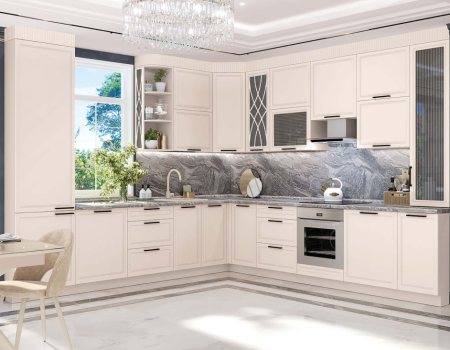 Кухонный гарнитур угловой с витриной Неаполь 109 245