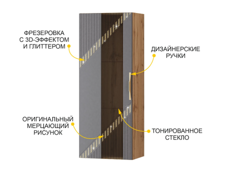 Шкаф-витрина малый (лев/прав) Монако 605.07
