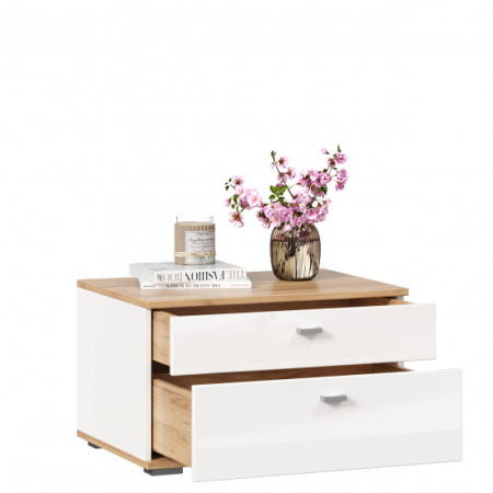 Фиджи Тумба прикроватная (Дуб Золотой/Белый)