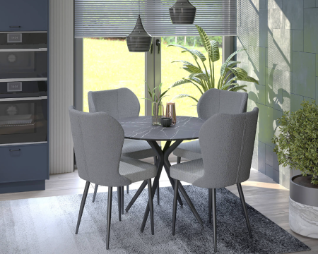 Стол обеденный  (Мрамор чёрный М04)