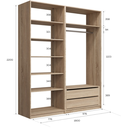 Прямая гардеробная система Локер