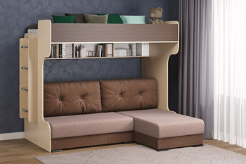 Кровать двухъярусная Аризона угловая