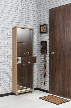 Шкаф 4-х секционный Плюс Люкс фасад зеркало