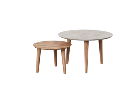 Комплект журнальных столов Тип 6 (Бетон серый/Орех фактурный)