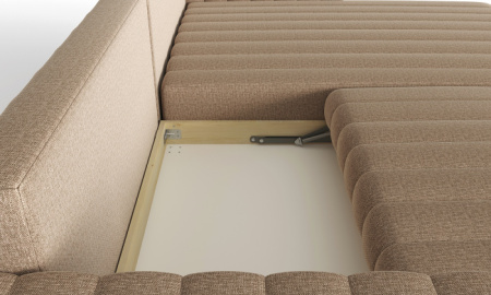 Хьюго-2 Диван угловой трёхместный (Светло-коричневый, ткань RICO 109)