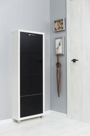 Обувница Люкс стекло черное Шкафы 4-х секционные