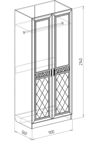 Шкаф 2х 0.9 (Флоренция ) Шкаф 2х 0.9 (Флоренция )