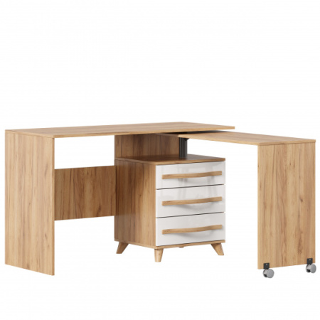 Марта-2 Стол правый (Дуб золотой/Белый глянец)