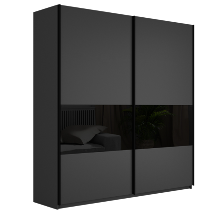 Шкаф-купе Широкий Прайм 2-х дверный (3 секции ДСП/стекло белое)