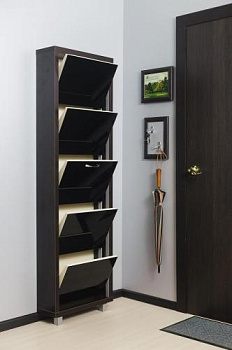 Обувница Люкс стекло черное Шкафы 5-ти секционные