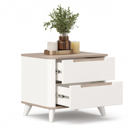 Стефания Тумба прикроватная (Дуб Маувелла PR/Белый)