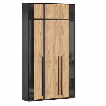 Неаполь Шкаф трехстворчатый с антресолью (Черный/Дуб Золотой) Неаполь Шкаф трехстворчатый с антресолью (Черный/Дуб Золотой)