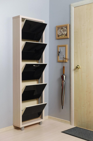 Обувница Люкс стекло черное Шкафы 5-ти секционные