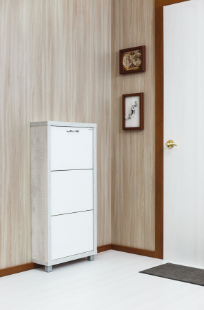 Обувница Люкс стекло белое Шкафы 3-х секционные