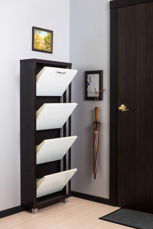 Обувница Люкс стекло белое Шкафы 4-х секционные Обувница Люкс стекло белое Шкафы 4-х секционные