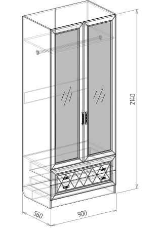 Шкаф 2х с ящиками ( Флоренция )