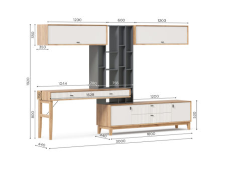 Бари Тумба ТВ комбинированная (Дуб Золотой/Оникс серый/Белый)/