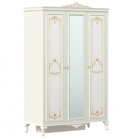 Луиза Шкаф трехстворчатый с зеркалом (Алебастр)